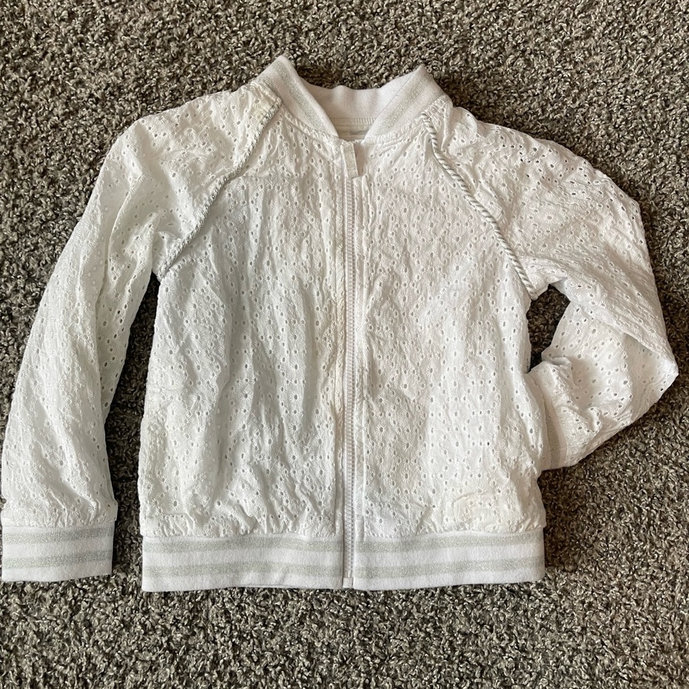 Cat & Jack White Spring Bomber 6/6X